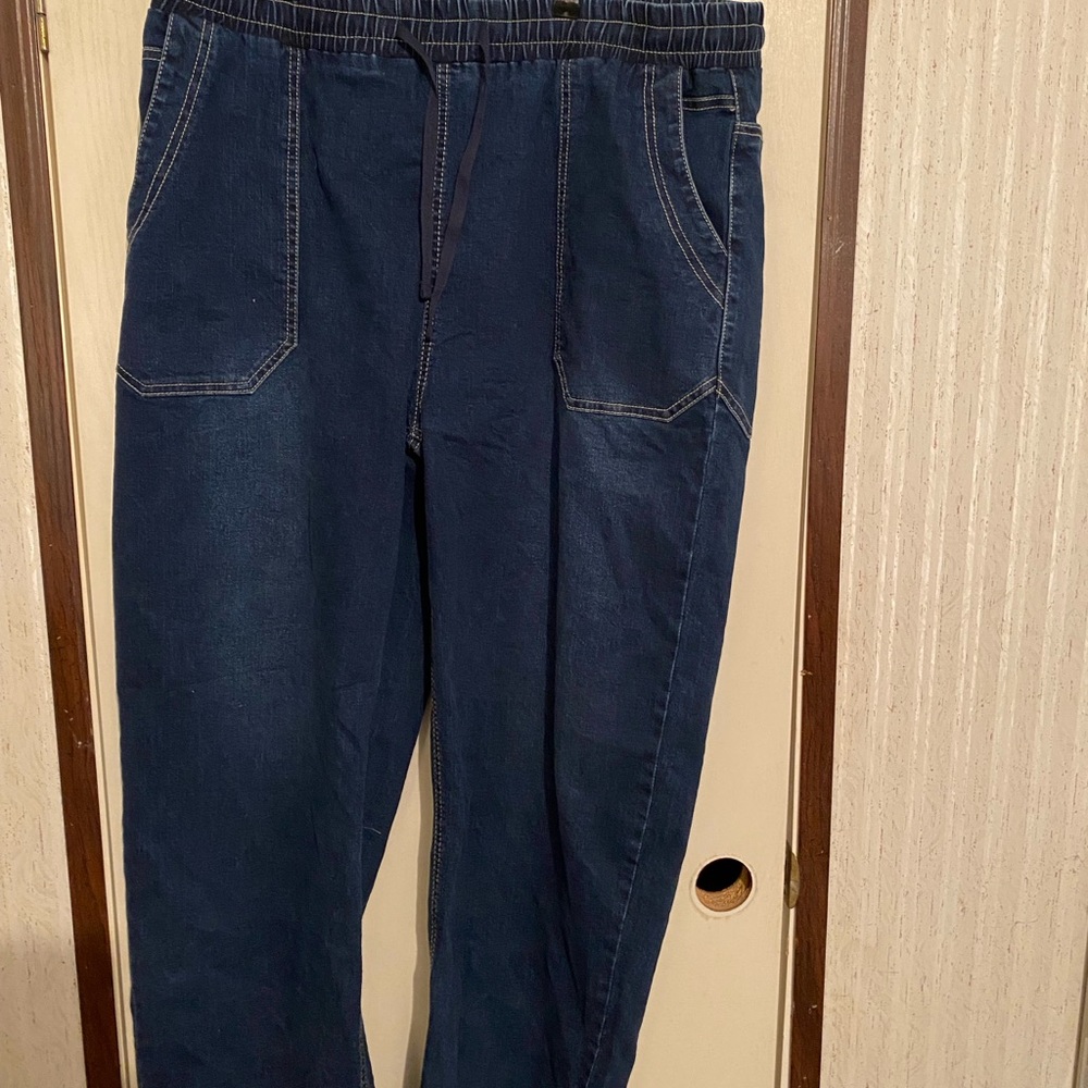 Casual Blue Denim Joggers